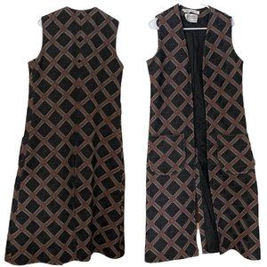 Vtg I magnin woman’s sleeveless vest long jacket duster 70s hippie disco cosplay